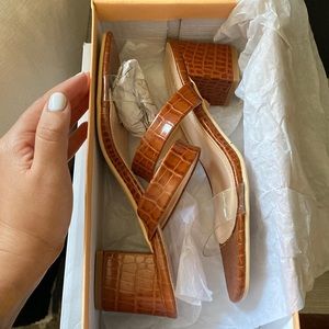 Brown Chunky Heel Sandals